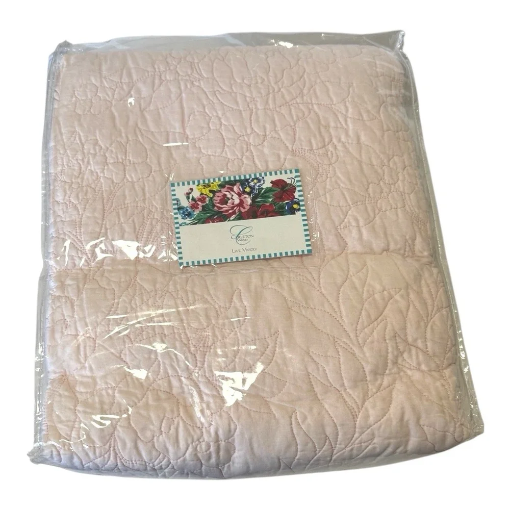 Rare Carleton Varney Live Vividly Quilted‎ 100% Cotton Coverlet 90